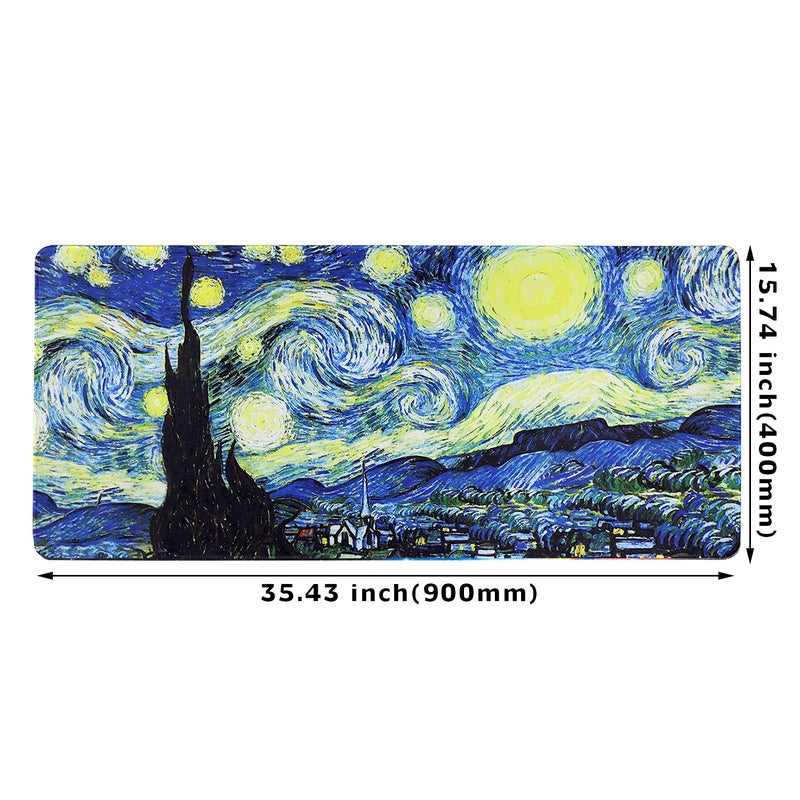 Meffort Inc Extra Large Extended Gaming Desk Mat 34.75 x 15.25 inch Mouse Pad - The Starring Night - Image 5